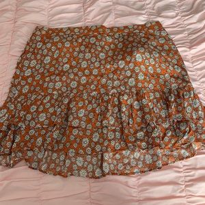 Orange, daisy ruffle skirt! Never worn!